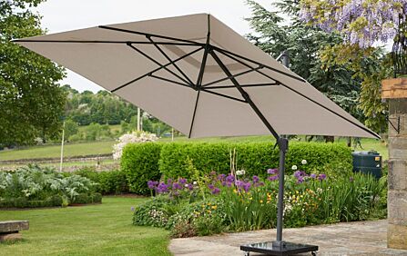 Platinum Challenger T2 3.5 X 2.6 Rectangular Premium Champagne Free Arm Parasol Platinum Challenger T2 3.5 X 2.6 Rectangular Premium Champagne Free Arm Parasol