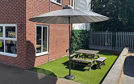 4 Seasons Outdoor Shanghai 3m Round Parasol and 15kg Base - Charcoal 4 Seasons Outdoor Shanghai 3m Round Parasol and 15kg Base - Charcoal