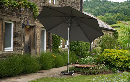 Platinum Riva Anthracite 2.5mt  Parasol And 40kg Wheeled Base