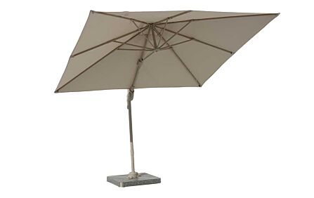 Bramblecrest Lichfield 2.7m Square Mocha Cantilever Parasol - with Granite Base & Protective Cover