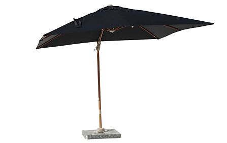 Bramblecrest Lichfield 2.7m Square Wood Grey Effect Cantilever Parasol - with Granite Base & Protective Cover