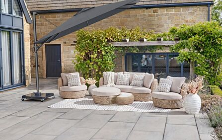 Platinum Challenger T2 Premium 2.6 x 3.5 Anthracite/Faded Black Parasol With Ancona 90kg Base And 30kg Add On Weight