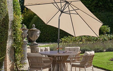 Platinum Riva Champagne 2.5 Parasol & 40kg Parasol Wheeled Base