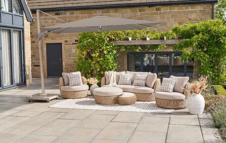 Platinum Nexus T2 Premium 3mt Mocha/Havana Taupe Free Arm Parasol With Venezia Ceramic 90kg Wheeled Base