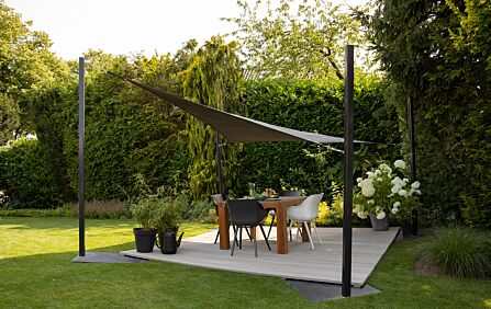 Platinum 5m Square Shade Sail Grey Platinum 5m Square Shade Sail Grey