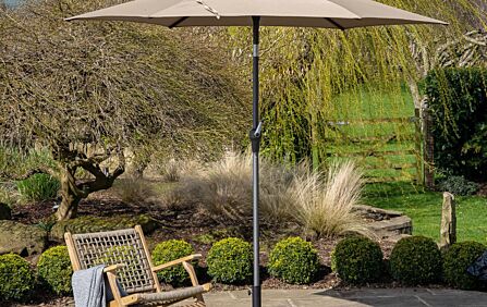 Platinum Riva Round 2.5 Taupe Parasol with 25kg Parasol Base