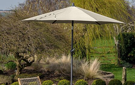 Platinum Riva Round Champagne 3.5mt  Parasol And 40kg Wheeled Base