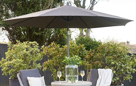 Platinum Riva Premium Faded Black 3mt Parasol And 40kg Wheeled Base