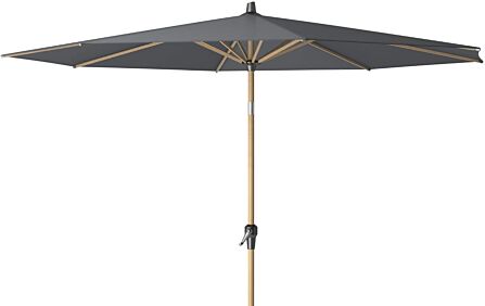 Platinum Riva 3mt Teak Anthracite Parasol & 40kg Wheeled Base