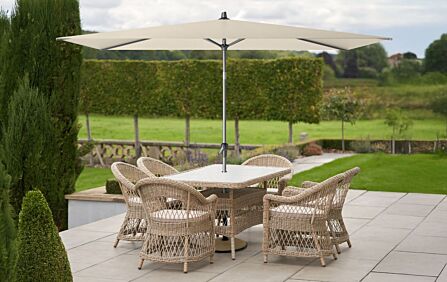 Platinum Riva 3 x 2 mt Champagne Parasol With Ceramica Wheeled Base