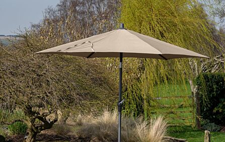 Platinum Riva 3.5mt Taupe Parasol And Ceramica Sandstone 40kg Wheeled Base