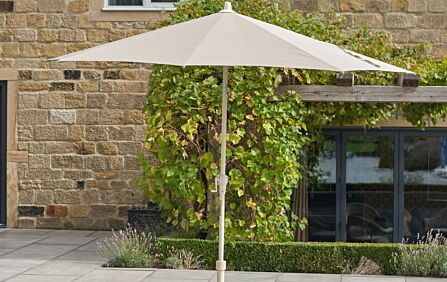 Platinum Riva 3mt Round Sandstone/Champagne Parasol & 40kg Ceramica Base