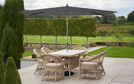 Platinum Riva 3 X 2mt Anthracite Parasol & Grey Ceramica 40kg Base