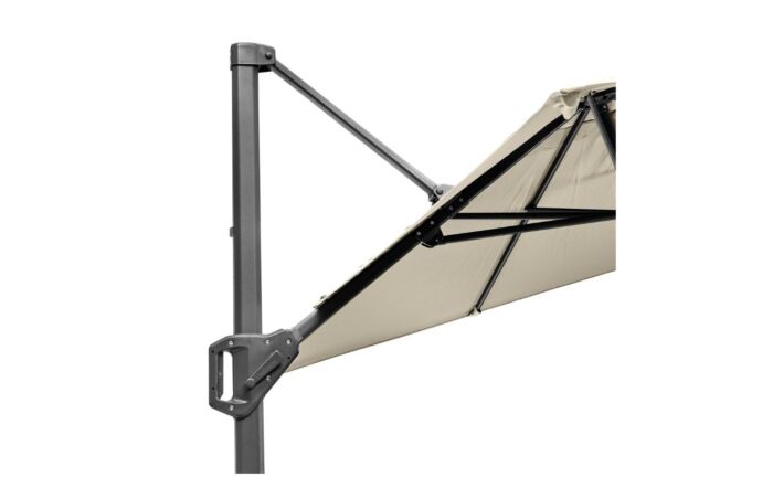 Platinum Voyager 3m x 2m Rectangular Champagne Free Arm Parasol & 90kg Wheeled Base
