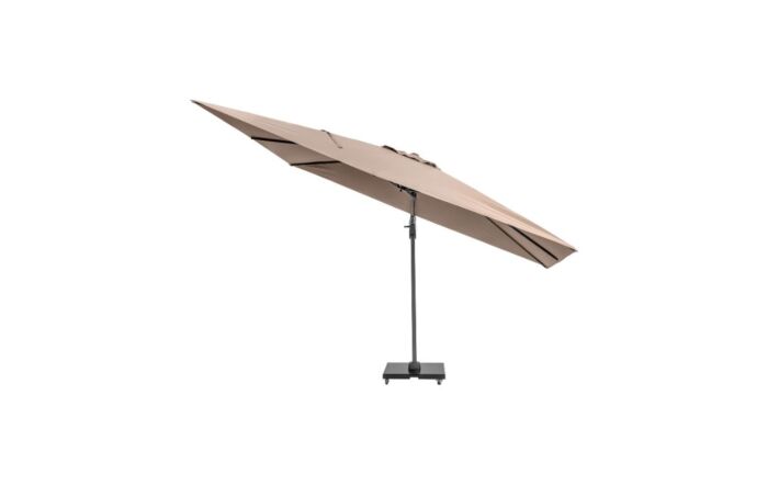 Platinum Challenger T2 3.5 x 2.6m Taupe Rectangular Free Arm Parasol With 90kg Wheeled Base