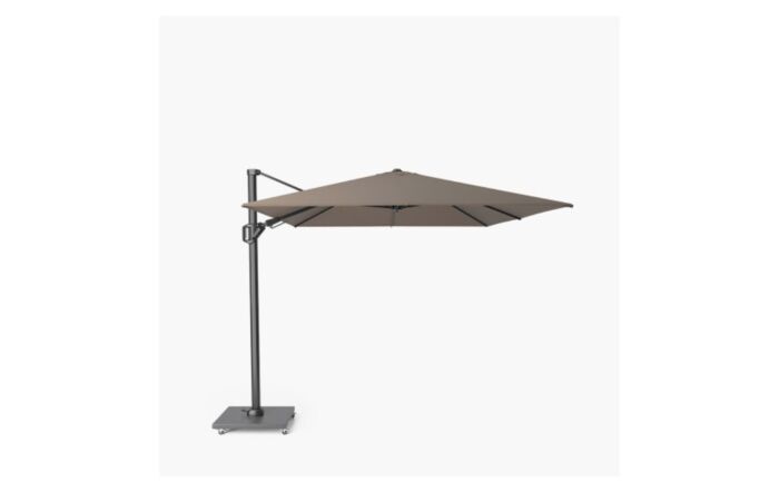Pacific Lifstyle Challenger T2 3.5m x 2.6m Premium Havana Taupe Free Arm Parasol & 90kg Wheeled Base