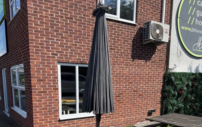 4 Seasons Outdoor Shanghai 3m Round Parasol and 15kg Base - Charcoal 4 Seasons Outdoor Shanghai 3m Round Parasol and 15kg Base - Charcoal