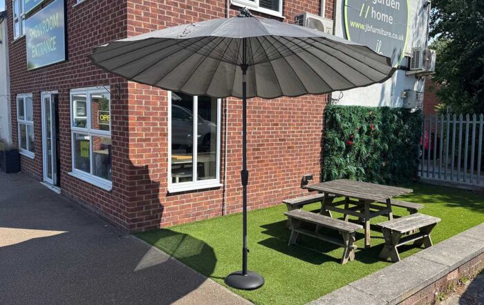 4 Seasons Outdoor Shanghai 3m Round Parasol and 15kg Base - Charcoal
