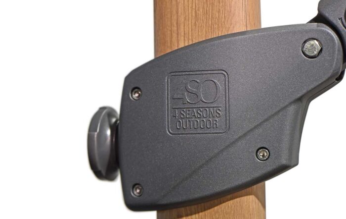 4 Seasons Outdoor Siesta Premium 3m Wood Effect Grey Parasol with 125kg Wheeled Base 