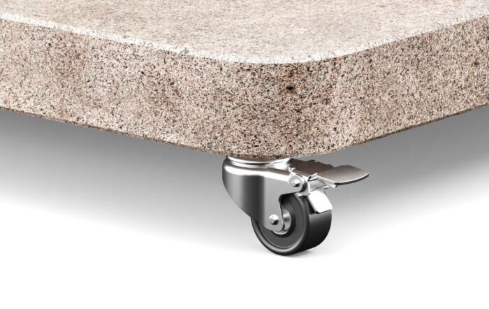 Platinum Voyager T1 3m x 2m Cantilever Parasol with 90kg Wheeled Granite Base - Champagne/Sand