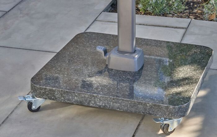 Platinum Ancona Round Edge Granite 90kg Wheeled Parasol Base Anthracite