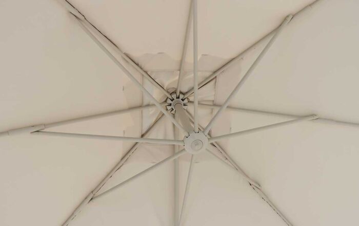 Bramblecrest Lichfield 2.7m Square Mocha Cantilever Parasol - with Granite Base & Protective Cover