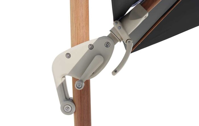 Bramblecrest Lichfield 2.7m Square Wood Grey Effect Cantilever Parasol - with Granite Base & Protective Cover