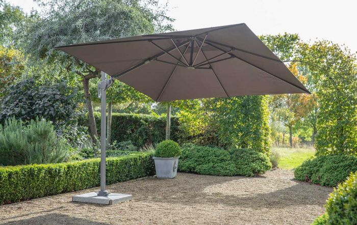 Bramblecrest Lichfield 2.7m Square Grey Cantilever Parasol - includes Granite Base & Grey Protective Cover