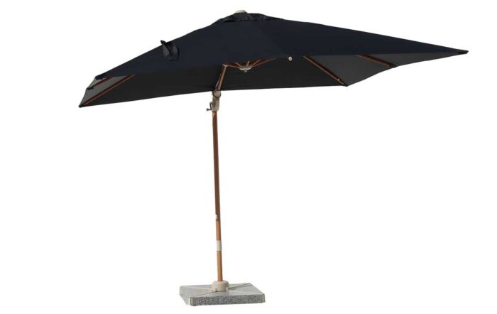 Bramblecrest Lichfield 2.7m Square Wood Grey Effect Cantilever Parasol - with Granite Base & Protective Cover