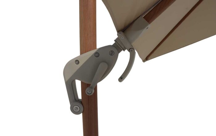 Bramblecrest Lichfield 2.7m Square Wood Effect Sand Cantilever Parasol - with Granite Base & Protective Cover