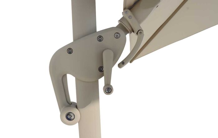 Bramblecrest Truro 3m Square LED Mocha Cantilever Parasol - with Granite Base and FREE Cover