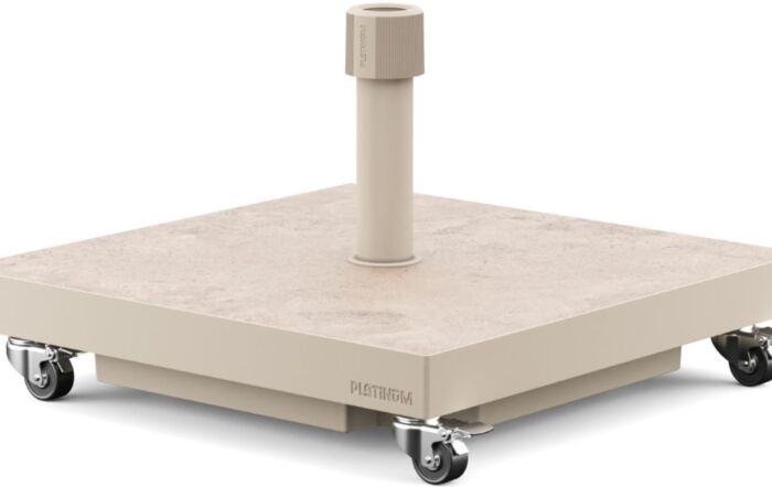 Platinum Riva 3.5mt Taupe Parasol And Ceramica Sandstone 40kg Wheeled Base