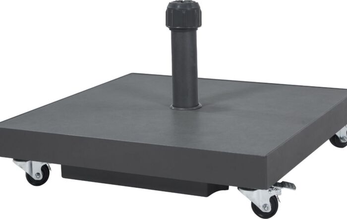 Platinum Riva 3mt Faded Black Parasol & 40kg Ceramica Wheeled Base