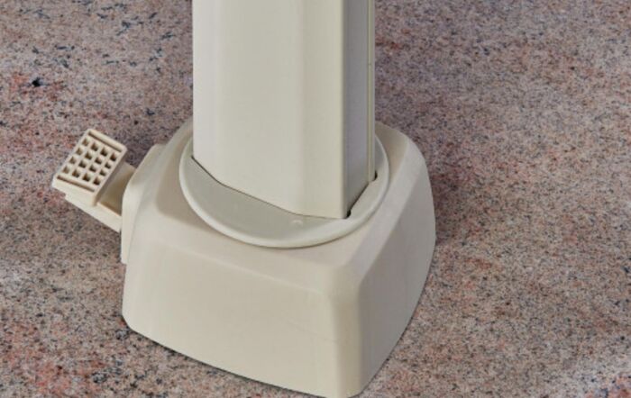 Platinum Challenger T2 3.5 x 2.6 Sandstone/Champagne Free Arm Parasol With 90kg Wheeled Base