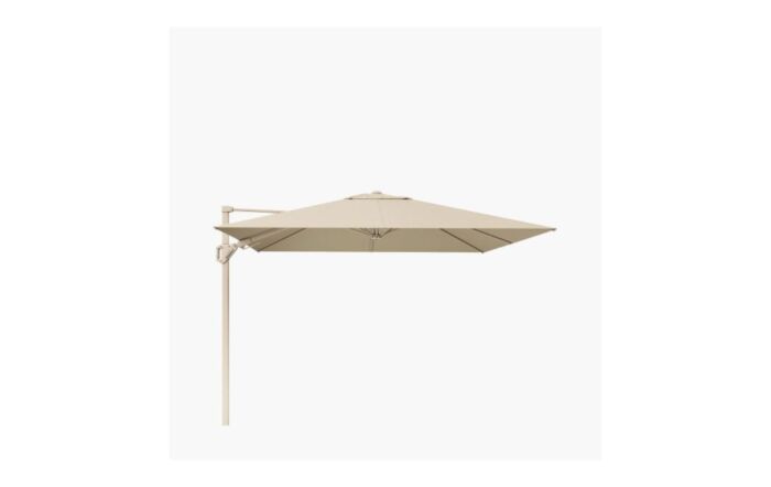 Platinum Challenger T2 3.5 x 2.6 Sandstone/Champagne Free Arm Parasol With 90kg Wheeled Base