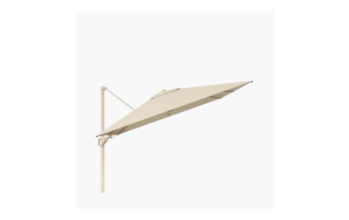 Platinum Challenger T2 3.5 x 2.6 Sandstone/Champagne Free Arm Parasol With 90kg Wheeled Base