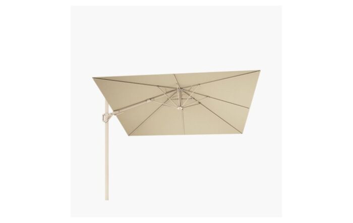 Platinum Challenger T2 3.5 x 2.6 Sandstone/Champagne Free Arm Parasol With 90kg Wheeled Base