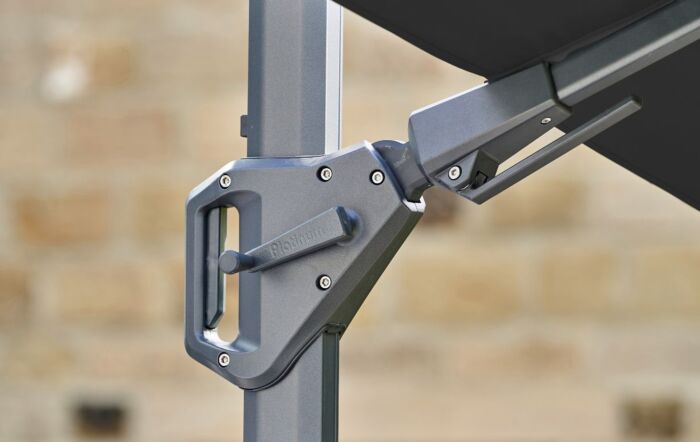 Platinum Challenger T2 Premium 2.6 x 3.5 Anthracite/Faded Black Parasol With Ancona 90kg Base And 30kg Add On Weight