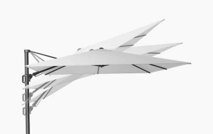 Platinum Challenger T2 Manhattan Grey 3.5 X 2.6 Free Arm Parasol & 90kg Wheeled Base