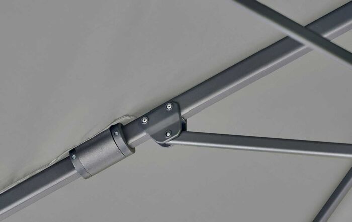 Platinum Challenger T2 Manhattan Grey 3.5 X 2.6 Free Arm Parasol & 90kg Wheeled Base