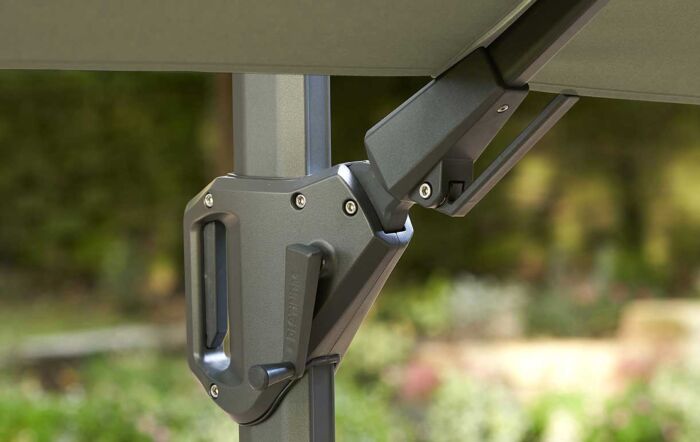 Platinum Glow Challenger T2 Square 3m Premium Lush Green Free Arm Parasol