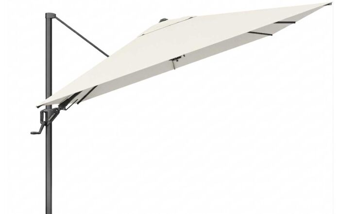 Platinum Challenger T1 3m Square Cantilever Parasol with 90kg Wheeled Base - Ivory