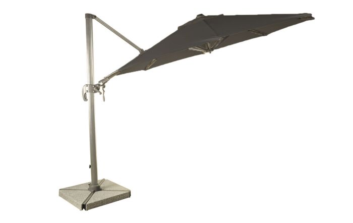 Bramblecrest Chichester 3M Round Grey Cantilever Parasol - including Granite Base and Free Cover