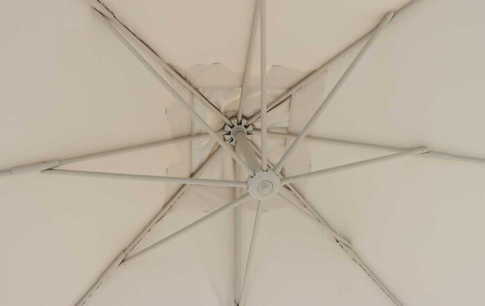 Bramblecrest Chichester 3m Square Mocha Cantilever Parasol - with Granite Base and FREE Cover