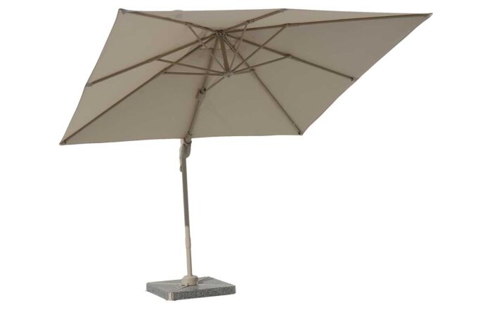 Bramblecrest Chichester 3m Square Mocha Cantilever Parasol - with Granite Base and FREE Cover