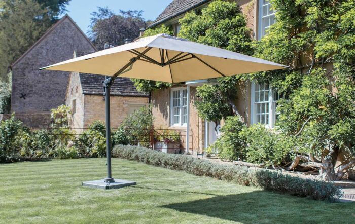 Bramblecrest Chichester 3m Square Sand Parasol- Includes Granite Base & Free Cover