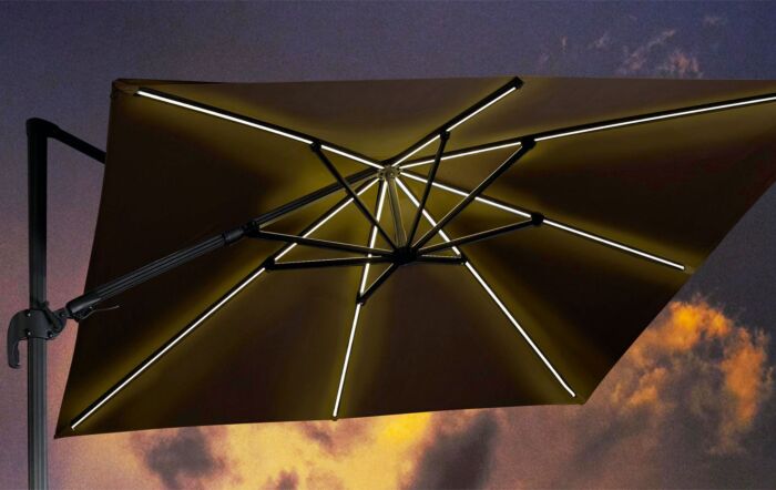 Platinum Glow 3M Cantilever Parasol - Includes Granite Base