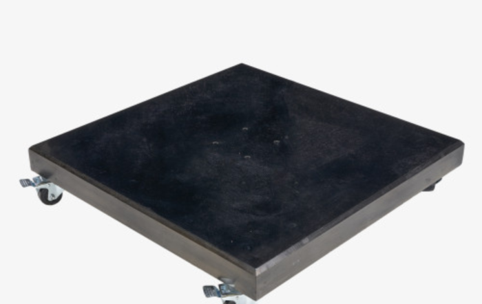 Platinum Glow Challenger T2 3m Square Manhattan Grey Free Arm Parasol With 90kg Wheeled Base