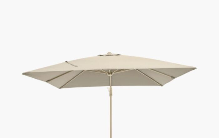 Platinum Glow Challenger T2 3m Square Sandstone-Champagne Free Arm Parasol And Ceramica Sand Filled 90KG Wheeled Base
