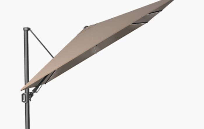 Platinum Glow Challenger T2 3mt Square Havana Taupe Free Arm Parasol With 90kg Wheeled Base